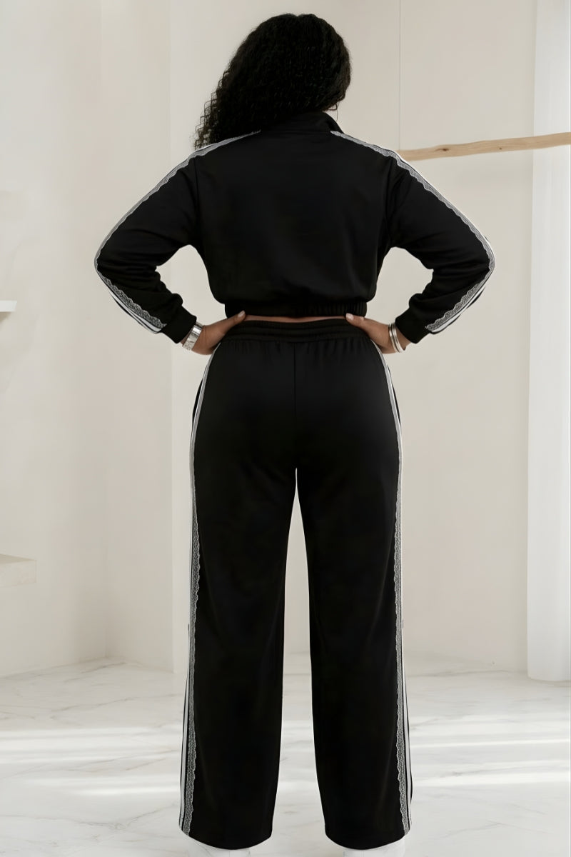 Black two-piece tracksuit