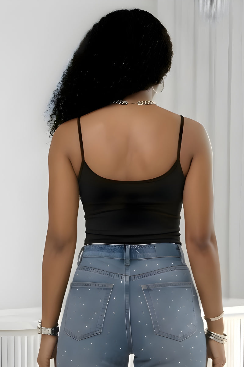 Strap sleeveless crop top