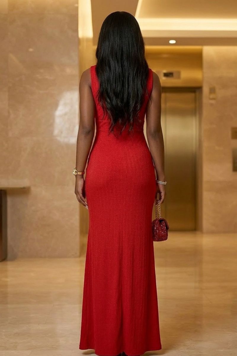 Scarlet Luxe Evening Gown