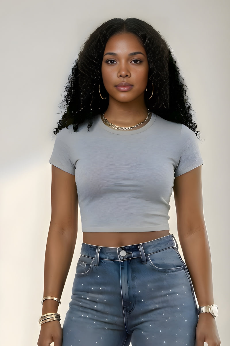 Grey crop top