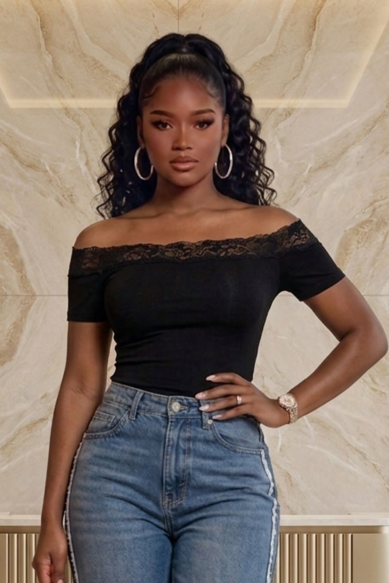 Stretchy off-shoulder crop top
