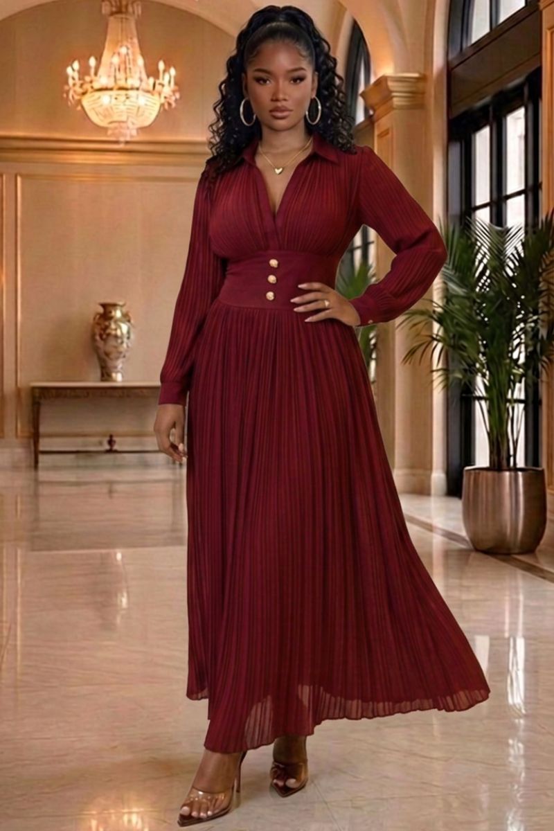 Naomi Pleated Maxi Dress