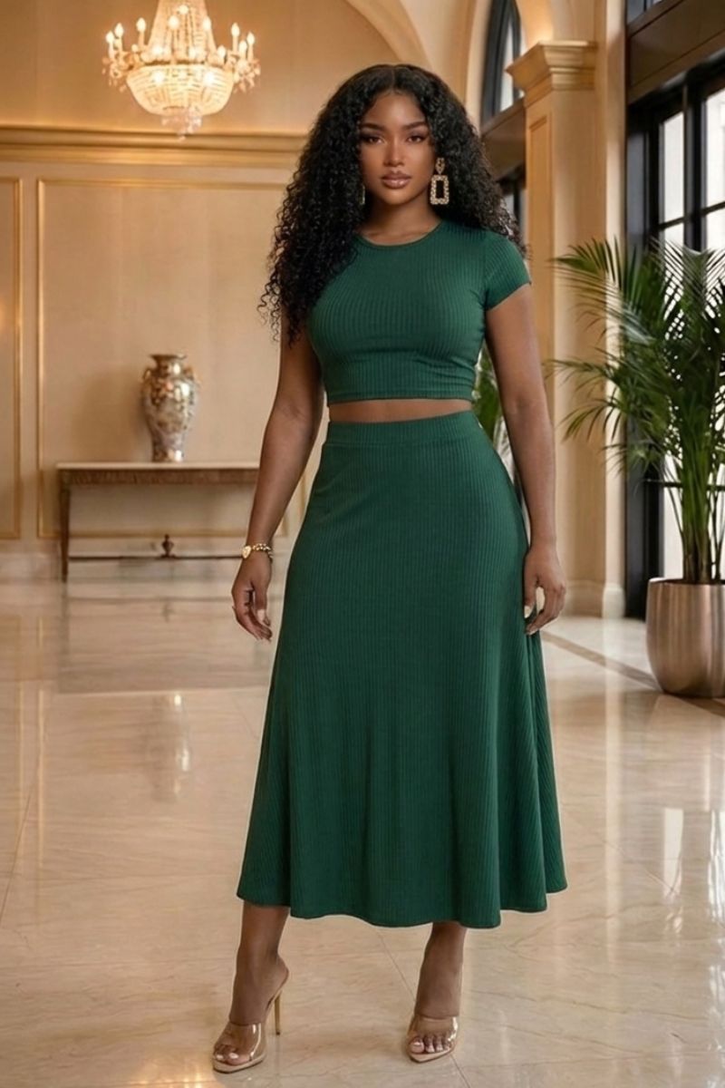 Emerald Grace Skirt Set