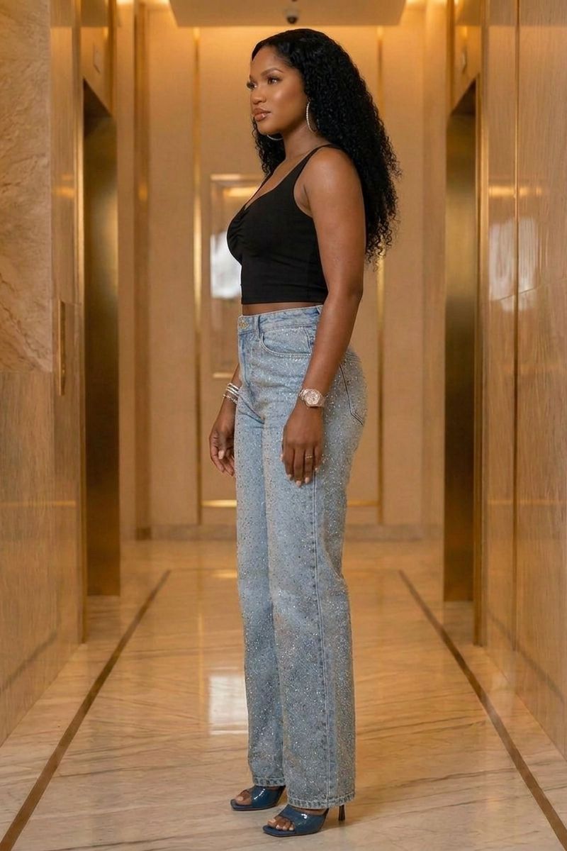 Rhinestone Flare Jean