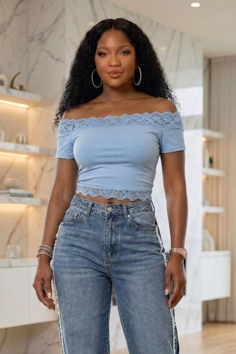 Stretchy off-shoulder crop top