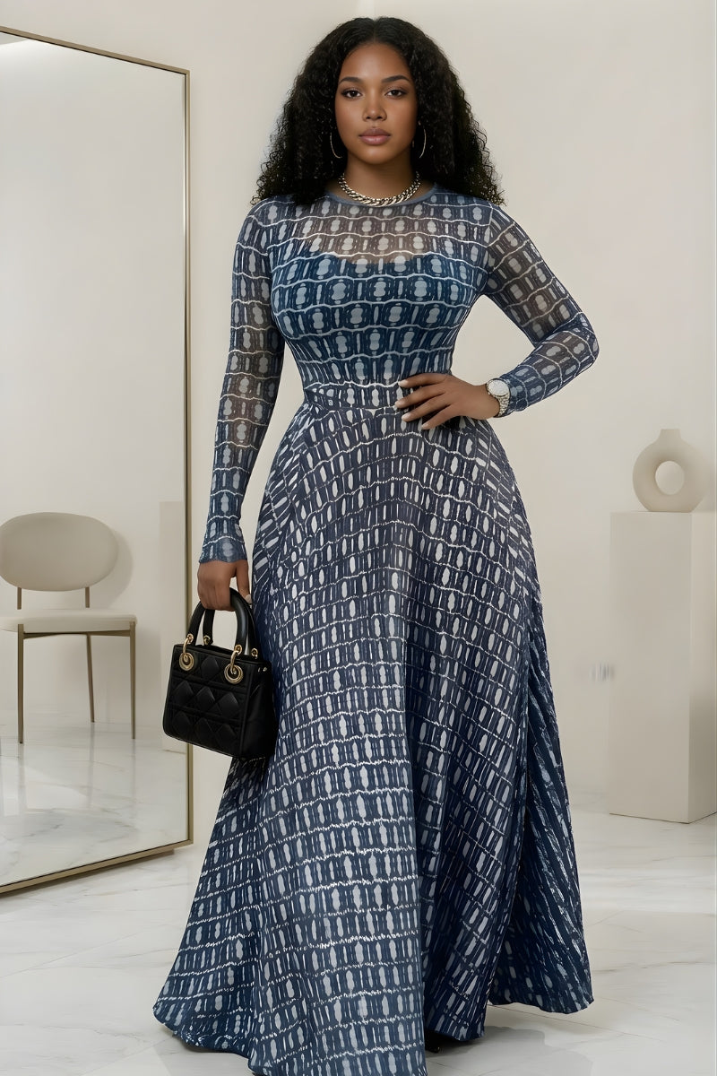 sophisticated 2 piece with full-length maxi dress and fitted bodice
