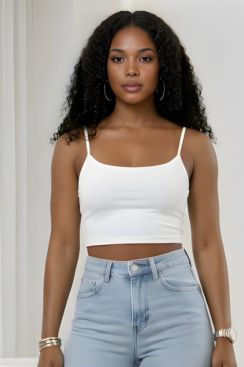 Sleeveless White Crop-top