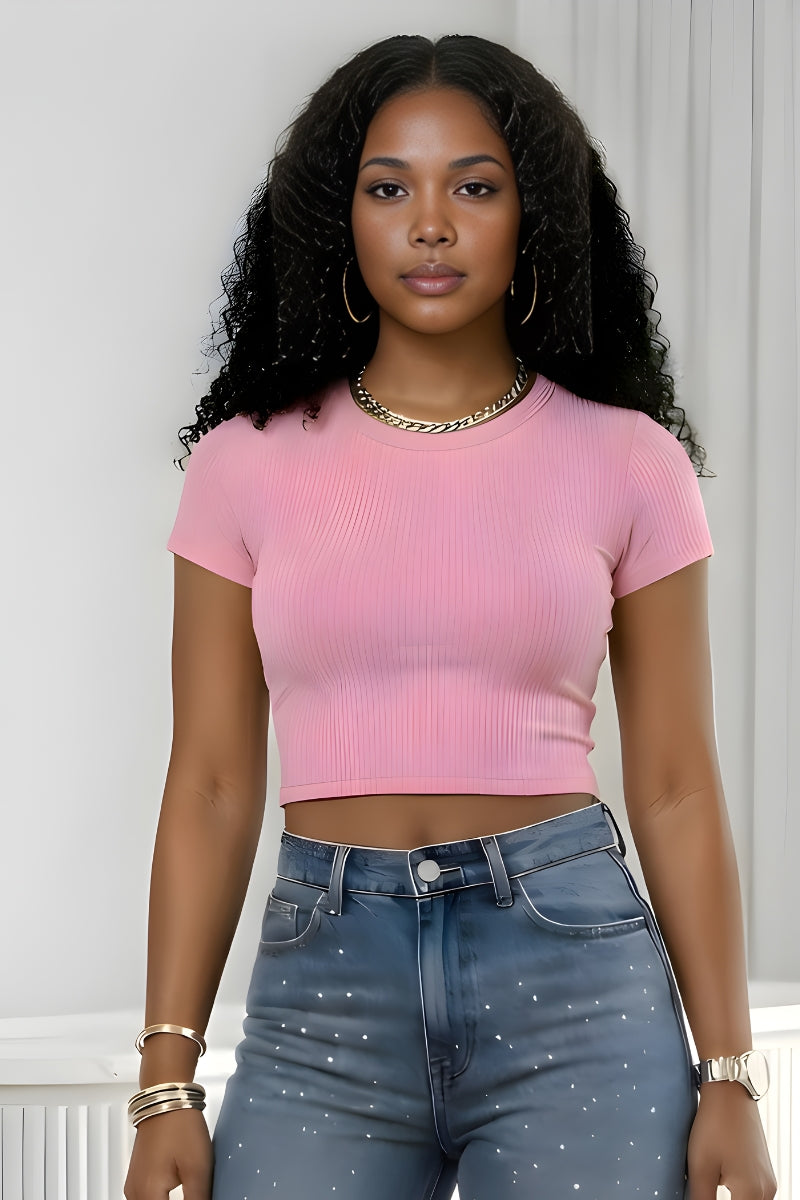 Soft pink crop top