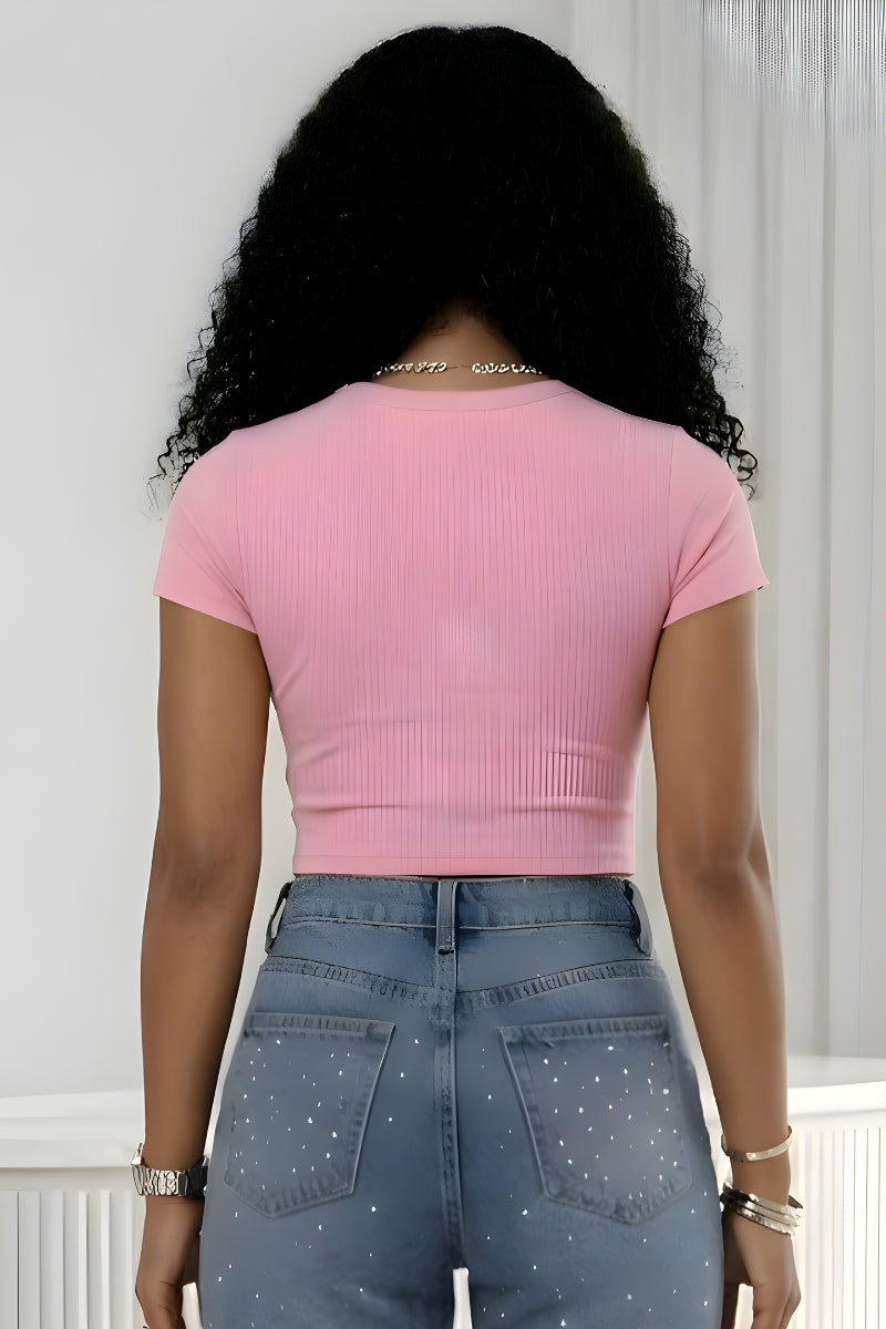 Soft pink crop top