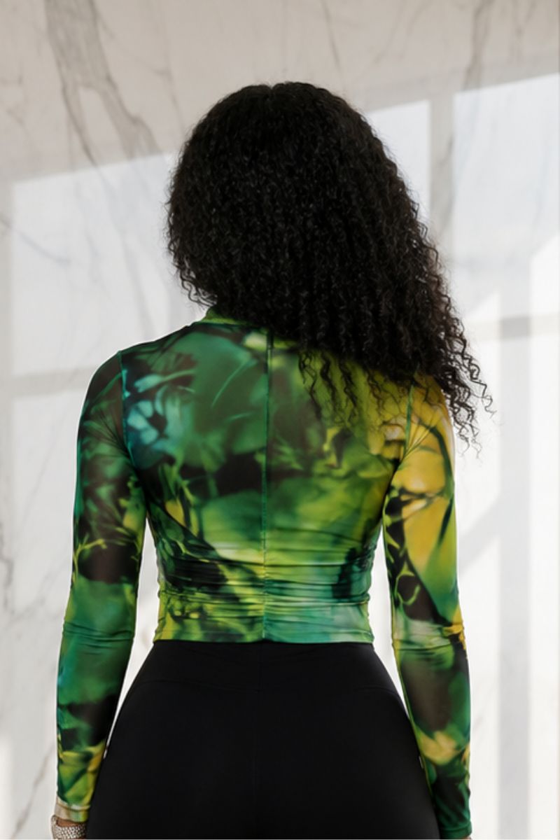 Luxury statement long-sleeve fitted blouse