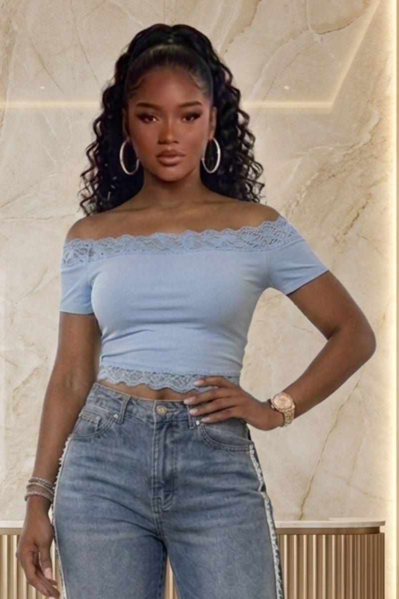 Stretchy off-shoulder crop top