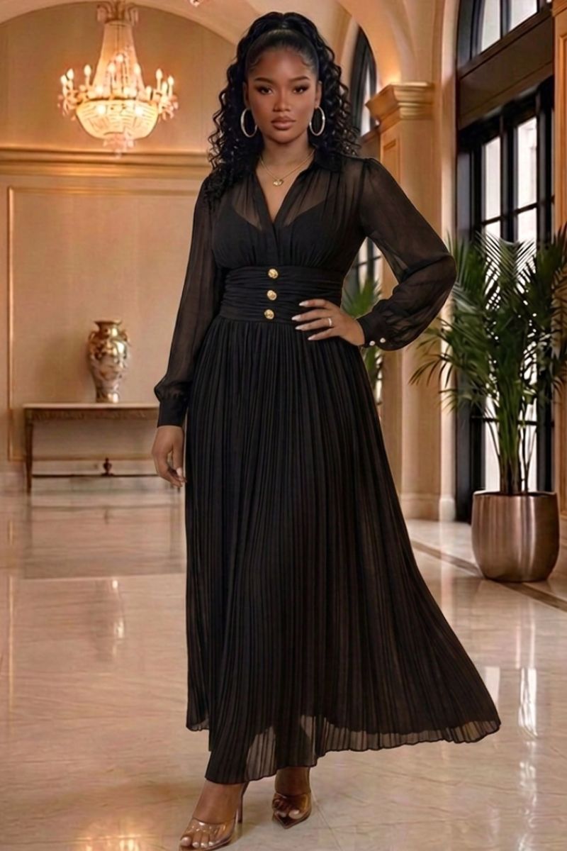 Naomi Pleated Maxi Dress