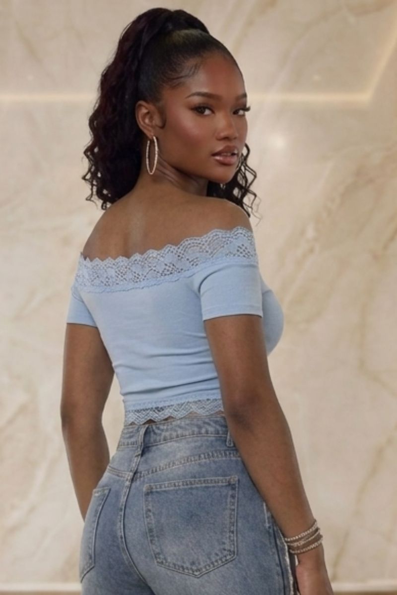 Stretchy off-shoulder crop top