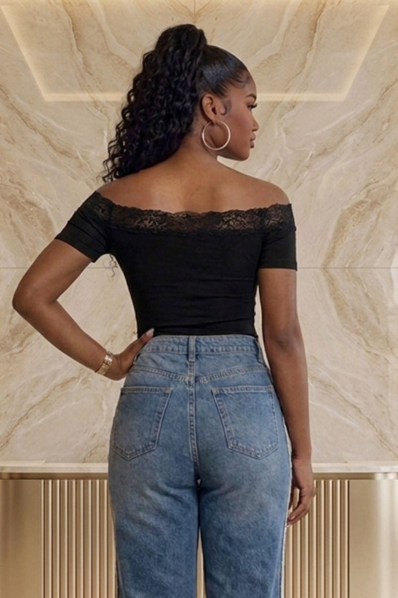 Stretchy off-shoulder crop top