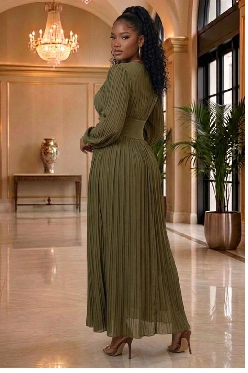 Naomi Pleated Maxi Dress
