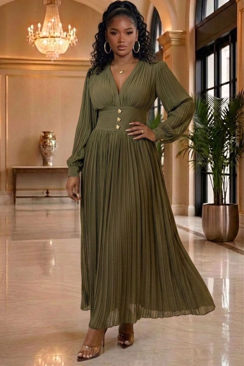 Naomi Pleated Maxi Dress