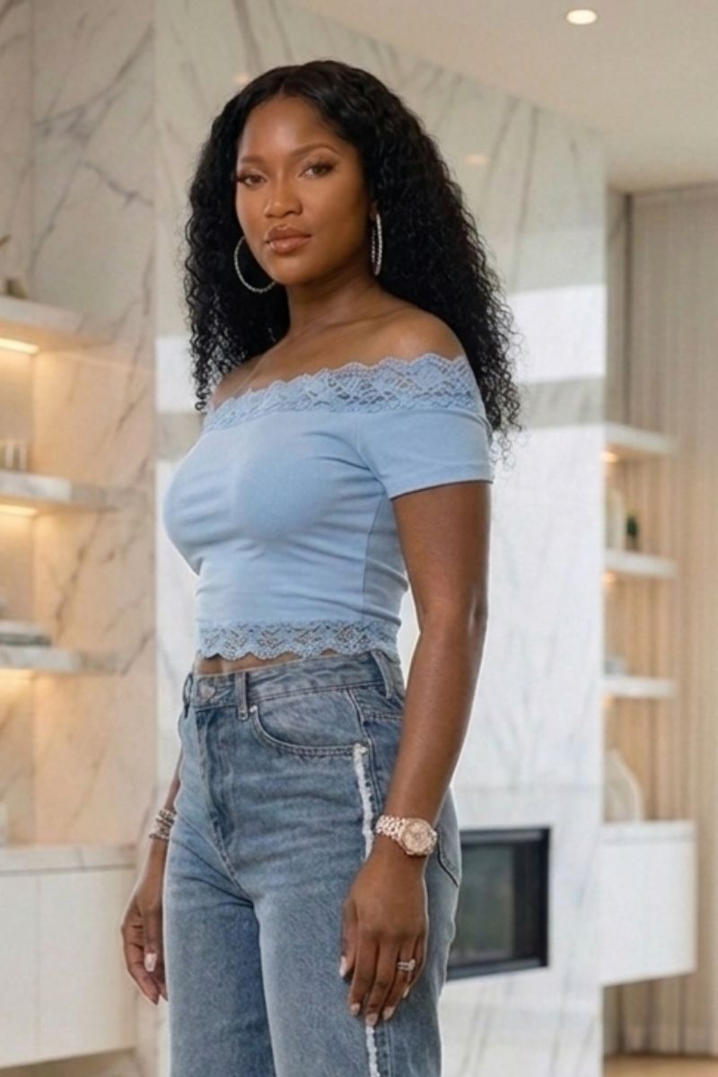 Stretchy off-shoulder crop top
