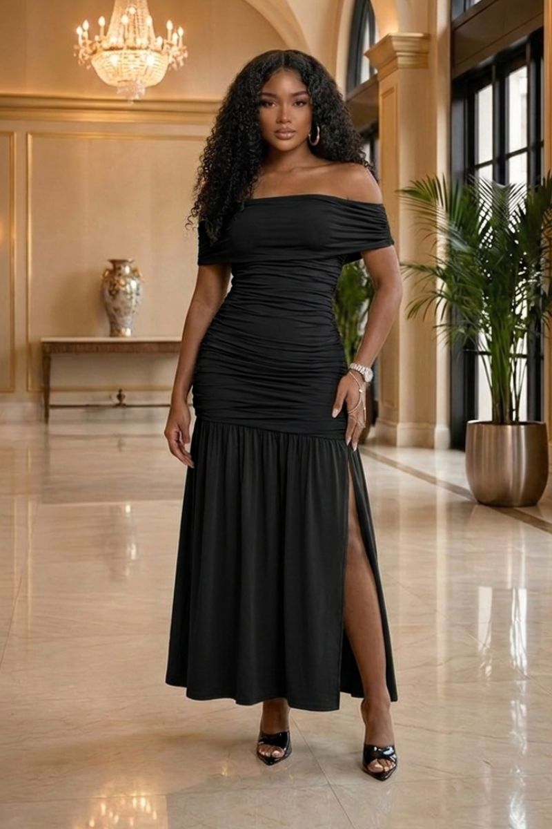 Luxe Ruched Midi Dress